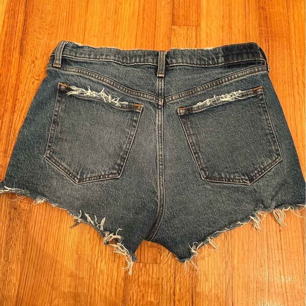 Abercrombie & Fitch Denim Distressed The Mom Shorts High Rise Size 29(b5) - Picture 3 of 11